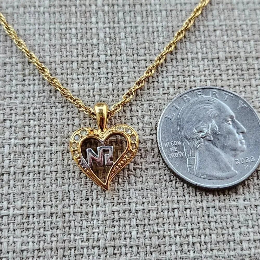 Nina Ricci Women Necklace Gold Tone Heart Shape Pendant Jewelry - Picture 9 of 11
